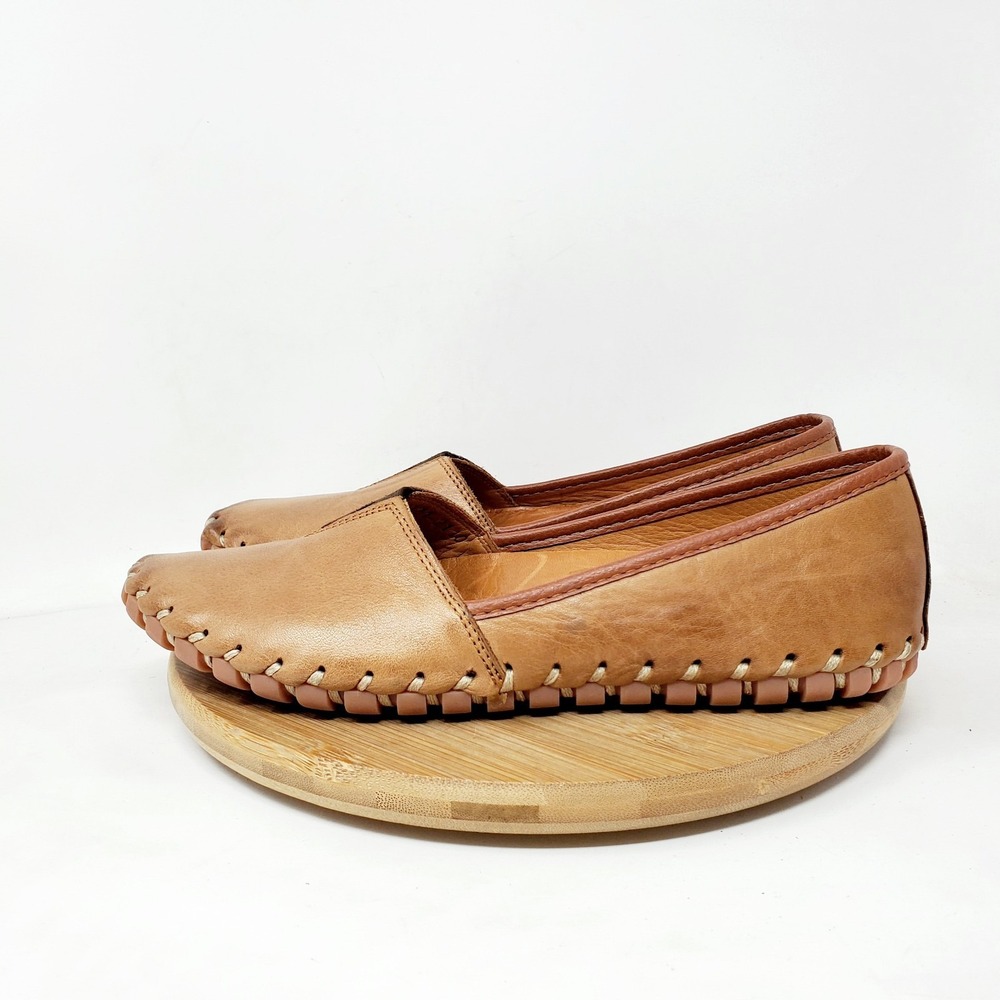 Spring Step Kathaleta Shoe Womens 37 Brown Leather Loafer Flat Minimalist Sandal